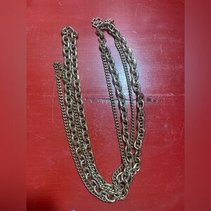Ann Taylor Double Gold Chain Necklace
